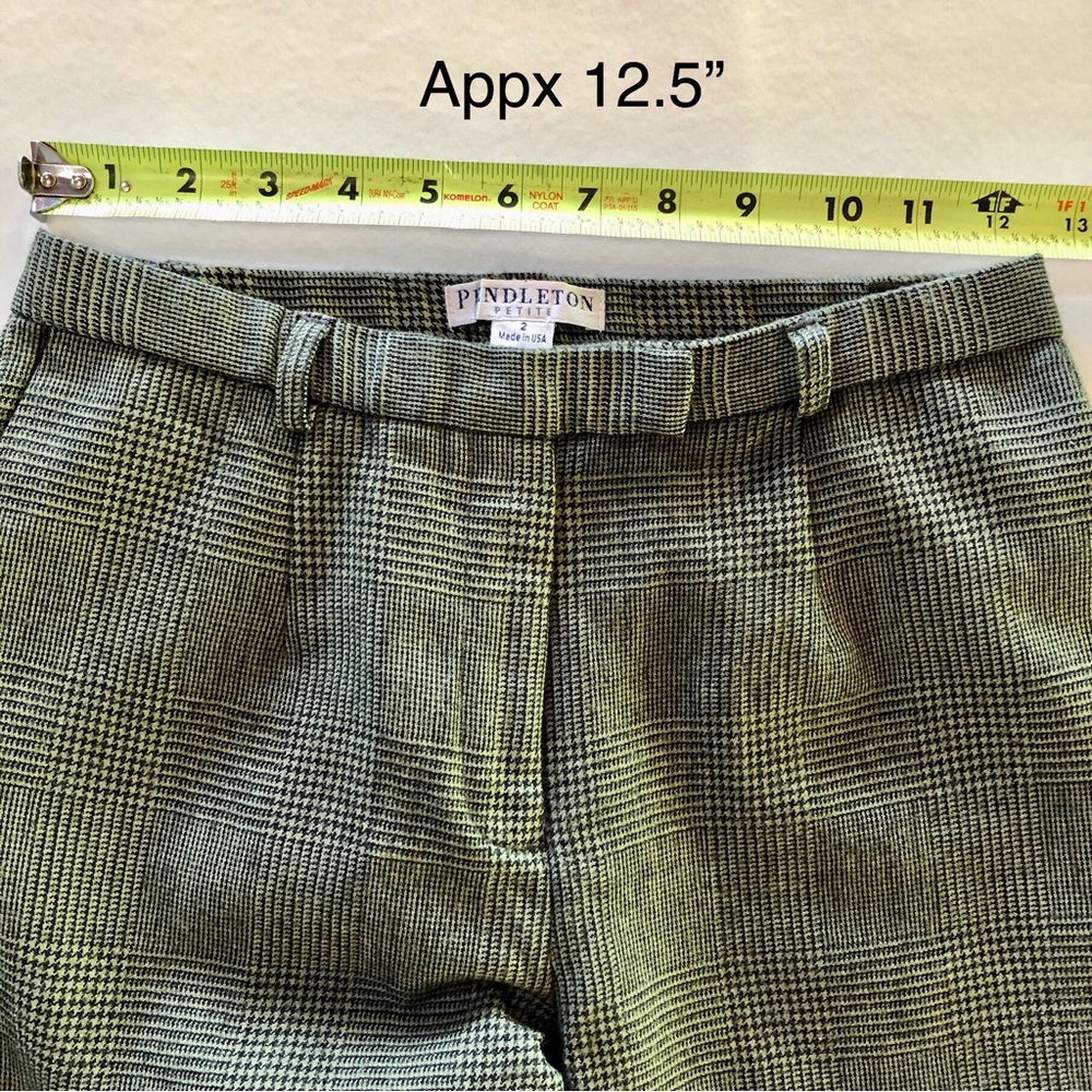 Pendleton Glen Plaid Wool Pants Green Black (2 Petite) - Picture 6 of 15